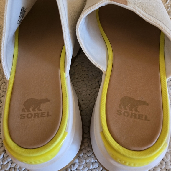 Sorel Kinetic Impact Slide High Womens Sandals White Leather Sz 11 - Picture 3 of 6